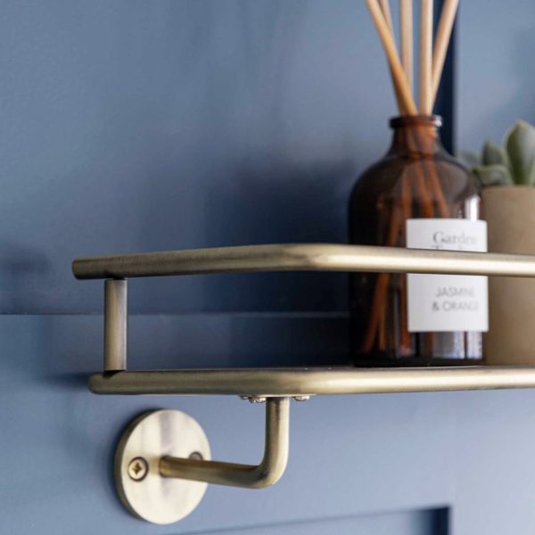 antique brass wall shelf