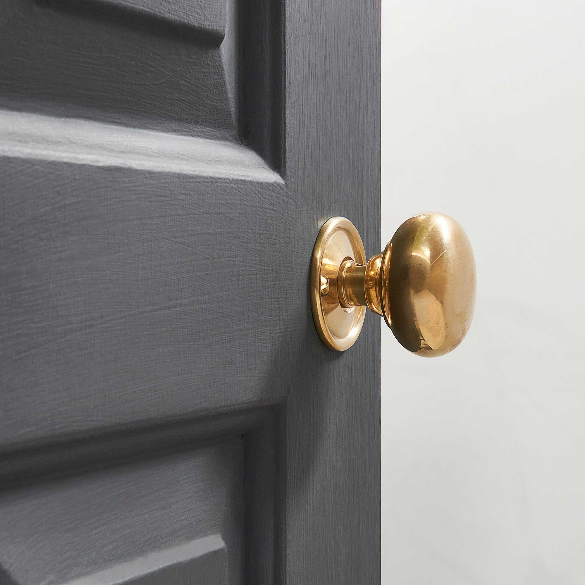 cottage bun door knobs (pair) polished brass