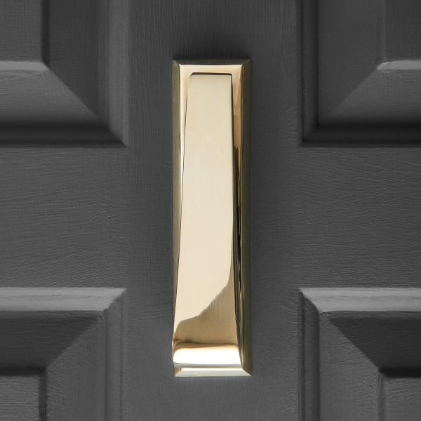 the slim door knocker polished brass