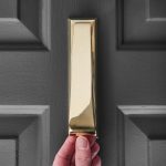 the slim door knocker polished brass