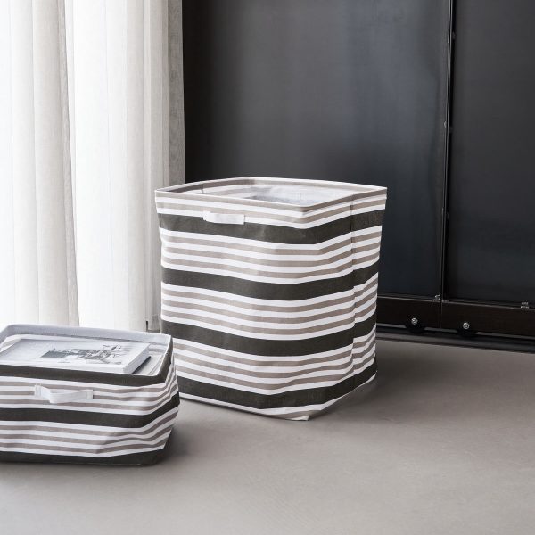 laudry basket brown stripe