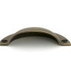burnished brass 4" plain drawer pull
