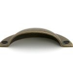 burnished brass 4" plain drawer pull