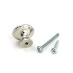 polished nickel hammered cabinet knob medium