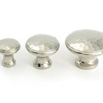 polished nickel hammered cabinet knob medium