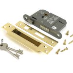 polished brass 3" 5 lever bs sash lock