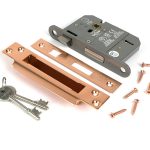 polished bronze 3" 5 lever bs sash lock