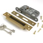 satin brass 2½" 5 lever bs sash lock ka