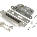 satin chrome 2½" 5 lever bs sash lock ka