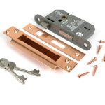 polished bronze 2½" 5 lever bs sash lock ka