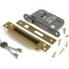 satin brass 3" 5 lever bs sash lock ka