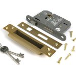 satin brass 3" 5 lever bs sash lock ka