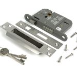 satin chrome 3" 5 lever bs sash lock ka