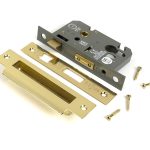polished brass 2½" euro profile sash lock