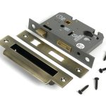 aged brass 2½" euro profile sash lock