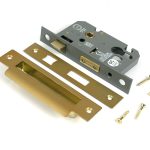 satin brass 2½" euro profile sash lock