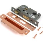 polished bronze 2½" euro profile sash lock