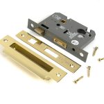 polished brass 3" euro profile sash lock