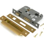 satin brass 3" euro profile sash lock
