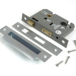 satin chrome 3" euro profile sash lock
