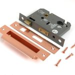 polished bronze 3" euro profile sash lock
