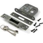 pewter 3" 5 lever bs dead lock