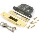 polished brass 2½" 5 lever bs dead lock ka