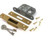 satin brass 2½" 5 lever bs dead lock ka