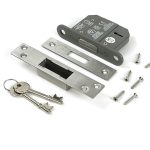 satin chrome 2½" 5 lever bs dead lock ka
