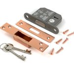 polished bronze 2½" 5 lever bs dead lock ka