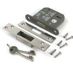 polished chrome 3" 5 lever bs dead lock ka