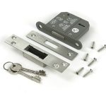 satin chrome 3" 5 lever bs dead lock ka