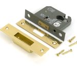 polished brass 2½" euro profile dead lock