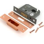polished bronze 2½" euro profile dead lock