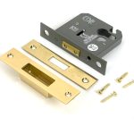 polished brass 3" euro profile dead lock