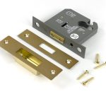 satin brass 3" euro profile dead lock