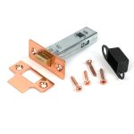 polished bronze 3" tubular mortice latch