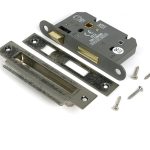 pewter 2½" heavy duty bathroom mortice lock