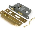satin brass 2½" heavy duty bathroom mortice lock