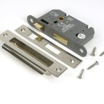 polished nickel 2½" heavy duty bathroom mortice lock