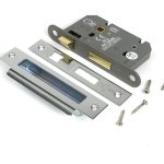 polished chrome 2½" heavy duty bathroom mortice lock