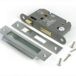 satin chrome 2½" heavy duty bathroom mortice lock