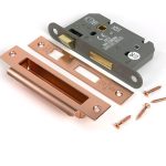 polished bronze 2½" heavy duty bathroom mortice lock