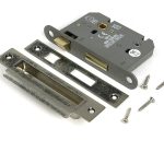 pewter 3" heavy duty bathroom mortice lock