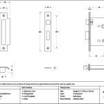 satin brass 3" heavy duty bathroom mortice lock