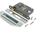 polished ss 3" heavy duty bathroom mortice lock
