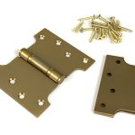 satin brass 4" x 3" x 5" parliament hinge (pair) ss