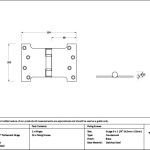 satin brass 4" x 4" x 6" parliament hinge (pair) ss