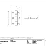 satin brass 3" ball bearing butt hinge (pair) ss