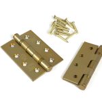 satin brass 4" ball bearing butt hinge (pair) ss